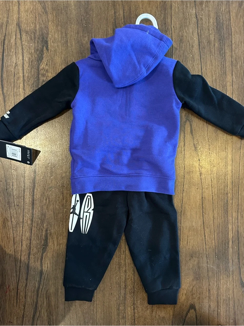 Jordan Baby Boys 2PC Air Hoodie Jogger Set Purple Black 18M NWT 65B726-848